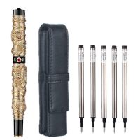 Luxury Jinhao Dragon Ballpoint Pen Vintage Metal Signature Pens 0.7mm Nib Caneta Office Supplies Gift BAG Set Material Escolar Pens