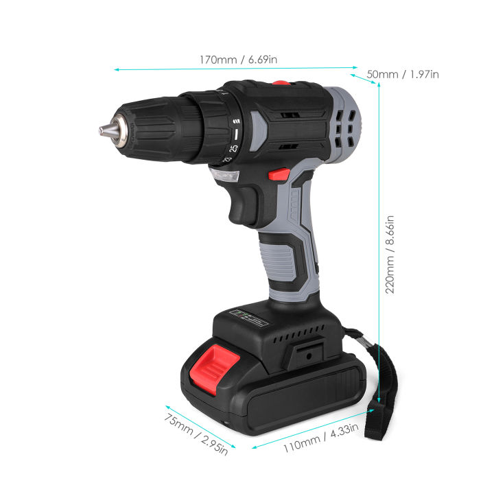 21v-portable-cordless-electric-drill-with-3-8-in-ch-chuck-mini-handheld-power-drill-amp-screwdriver-with-b-attery-level-indicator-l-ed-work-light-2-variable-speed-rotation-direction-adjustment-65nm-ma