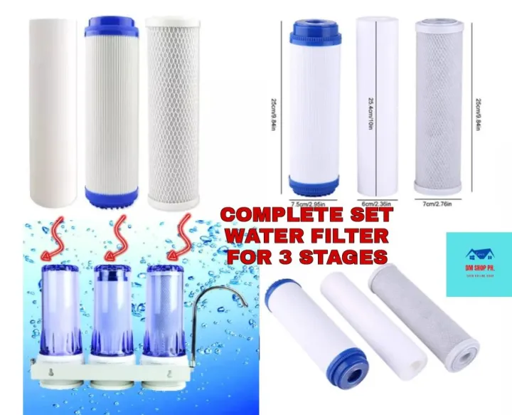 WATER FILTER 10 INCHES SET FOR 3 STAGES WATER PURIFIER | Lazada PH