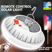 ♕☋℡ Solar Led Camping Light Outdoor Waterproof Remote Control Tent Lamp USB Rechargeable Portable Lanterns Emergency Night Lights