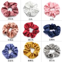 【hot】☃ஐ♀  Big Color Scrunchie Silk Elastic Hair Band Ponytail Holder Tie Headband Accessories