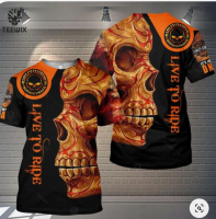 2023 new design- ใหม่ เสื้อยืด พิมพ์ลาย Harley-davidson 3D สําหรับผู้ชาย ไซซ์-17