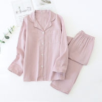 Autumn Winter Couple Pajamas Solid color Household Womens Pajamas 100 Cotton Material Loungewear Sleepwear Men Pajamas