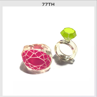 77th cartoon diamond ring set เซทแหวนเพชรการ์ตูนเรซิ่น