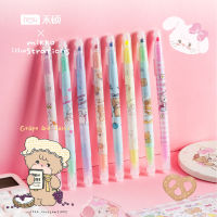 8Pcs น่ารัก Mikko ปากกาเน้นข้อความเครื่องเขียนเรืองแสง Marker ปากกา Mark ปากกาอุปกรณ์สำนักงานโรงเรียน