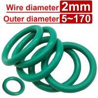 Lamberts 5PCS Fluororubber O-Ring Wire diameter 2mm 5mm-170mm Gasket Ringcorrosion resistant sealing