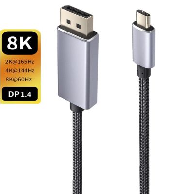 Thunderbolt 3 USB C To Displayport สาย1.4 8K 4K 144Hz 2K 165Hz USB 3.1 Type C ไปยัง DP อะแดปเตอร์สำหรับ Macbook Pro XPS15 Dell