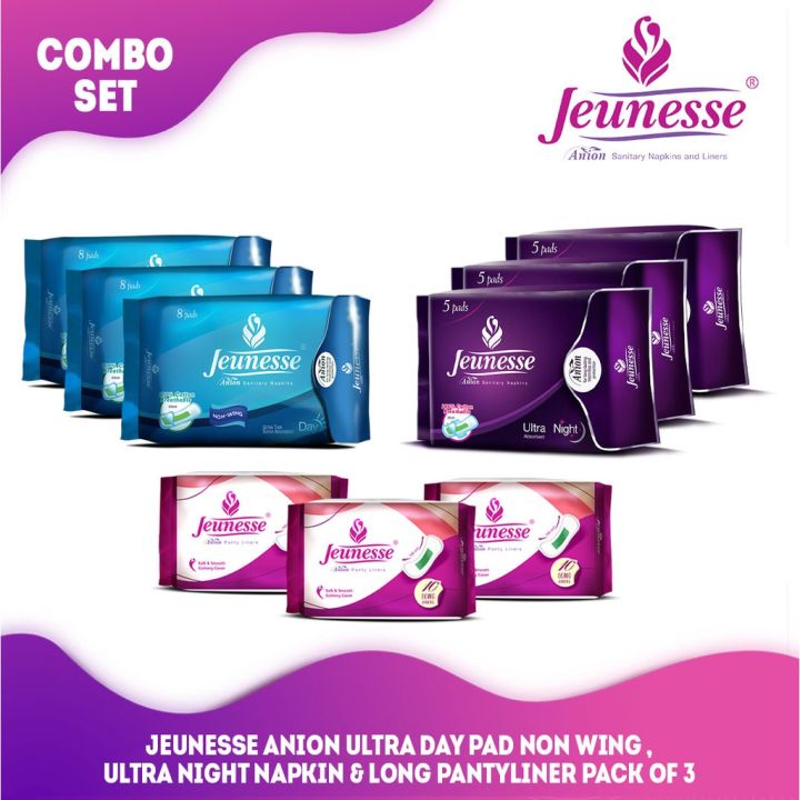 Jeunesse Anion Ultra Day Pad Non Wing ,Ultra Night Sanitary Napkin