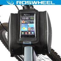 ROSWHEEL 4.8  "5.5 " กระเป๋ากระเป๋าจักรยานจักรยาน,กระเป๋าทรงกระบอกใส่ด้านหน้ากรอบสำหรับโทรศัพท์มือถือกระเป๋าหน้าจอสัมผัสสองที่วางกระเป๋า