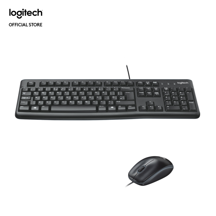 Logitech Mk120 Wired Keyboard And Mouse For Windows Optical Wired Mouse Usb Plug And Play