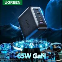 UGREEN หัวชาร์จเร็ว GaN PD 65W ช่องเสียบหัวชาร์จเร็วอะแดปเตอร์ชาร์จผนังบ้าน USB-C พร้อม สำหรับ iPhone 11 iPhone 12/ Samsung Huawei Macbook PD Fast Charging Charge