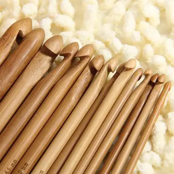 Free Shipping colorful bamboo crochet hooks 12pcs size 3.0-10.0mm crafts  crochet for DIY knitting needlework knitting needles