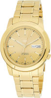 Seiko Mens SNKE56 Seiko 5 Automatic Gold Dial Gold-Tone Stainless Steel Watch