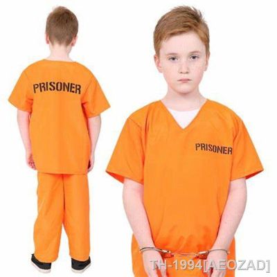 AEOZAD ผู้ใหญ่ Preso Traje Laranja Prisioneiro Macacão Jailbird เครื่องแต่งกายสำหรับ Halloween Homens Cadeia