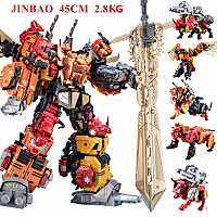 JINBAO โมเดลการ์ตูนอนิเมะ50CM,ตุ๊กตาขยับแขนขาได้ G1รถบรรทุกรถหุ่นยนต์โมเดลเด็กผู้ชายอุปกรณ์การต่อสู้