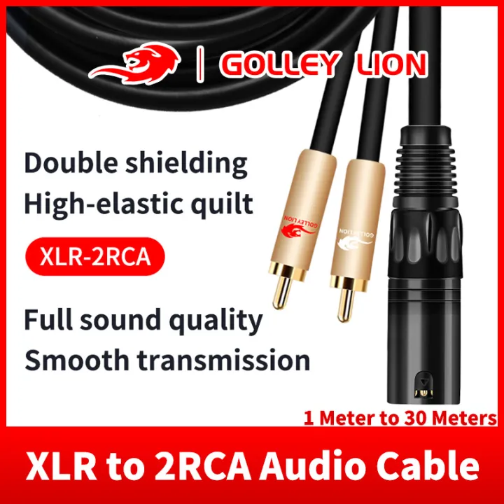 GOLLEY LION XLR to 2 RCA Y Splitter Patch Cable, Unbalanced Dual RCA