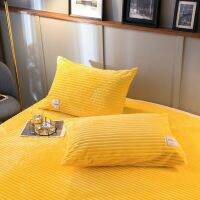 2pcs Stripe Texture Velvet Pillowcase Solid Color Winter Warm Pillow Cases Double Side Flannel Pillow Covers Home Decor