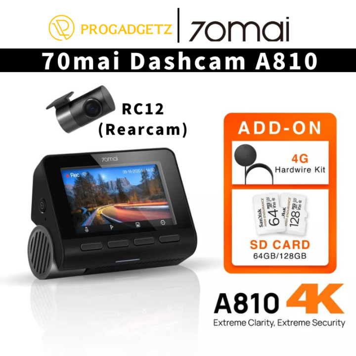 70mai A810 4K Dash Cam Dual Vision Car Recorder with GPS ADAS