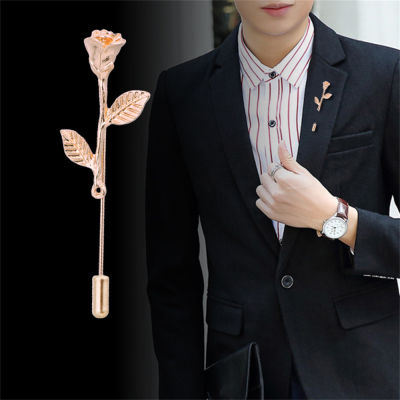 Jewelry Clothes Accessory Groom Brooch Men Rose Flower Brooch Boutonniere Charm Brooch Metal Brooch Pin