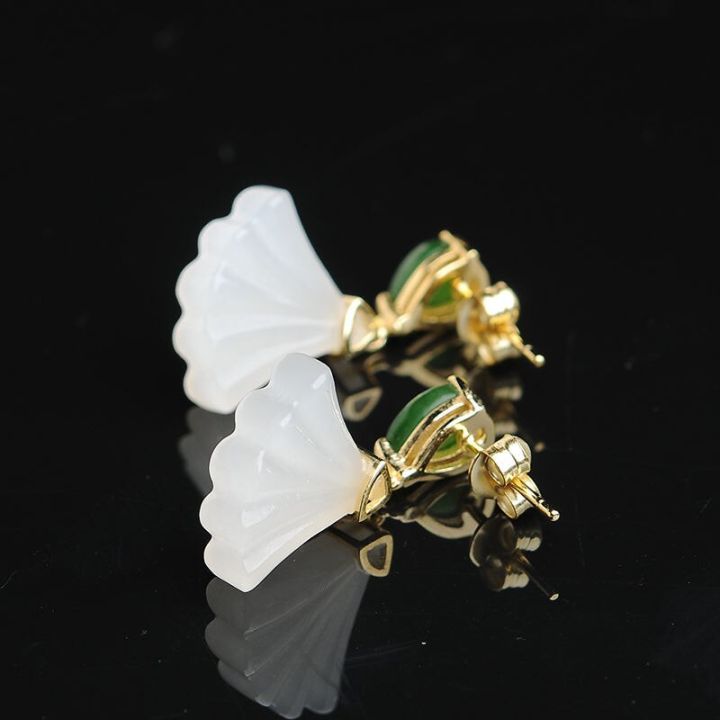 qeenkiss-eg5245-fine-jewelry-wholesale-fashion-woman-bride-mother-birthday-wedding-gift-vintage-fan-jade-24kt-gold-stud-earringsth
