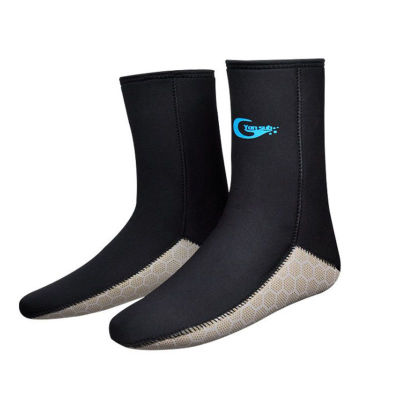5mm ถุงเท้าดำน้ำ ถุงเท้ากันลื่น ในช่วงฤดูหนาวที่อบอุ่นถุงเท้า ผู้ชายและผู้หญิงชายหาด สวมใส่ว่ายน้ำ ถุงเท้าดำน้ำดูปะการัง