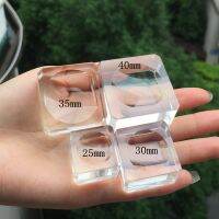 [VIVI decorations] 1Pcs โปร่งใสแก้วสแควร์ Dimple Crystal Ball ฐานจอแสดงผลตารางผู้ถือ Stand Home Decor เครื่องประดับ Party ของขวัญ Paperweight