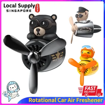 Bear Pilot Car Air Freshener Perfume Diffuser Air Outlet Decorations  Propeller Fragrance Remove Odor Interior Flavoring Supplies