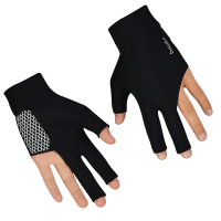 Anti-slip 3 Fingers Glove Elastic Billiards Glove Breathable Snooker Glove - Size M (สีดำ)-Lianeur