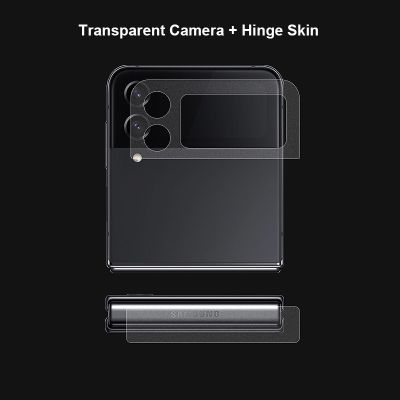 แผ่นฟิล์มกันรอยแบบใสพร้อมกล้องสำหรับ Samsung Galaxy Z Flip 4 3แผ่นหลัง3M สติ๊กเกอร์เคลือบด้าน