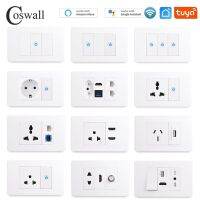 PC Panel Wall US / AU / Thailand / Universal Socket + WIFI Tuya Smart Switch + TV Internet Jack USB Charger Connector DIY Module Ratchets Sockets