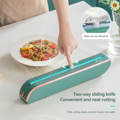 Plastic Wrap Cutter Space-saving Convenient Magnetic Adsorption Plastic Wrap Dispenser for Home Kitchen Refrigerator