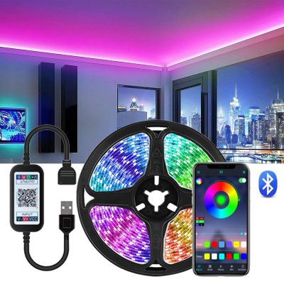 USB 5V 5050 RGB LED Strip Light with Mini WiFi Bluetooth Controller Waterproof Flexible Diode Tape TV Desktop Screen BackLight LED Strip Lighting