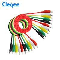 Cleqee P1025 10Pcs คลิปจระเข้ไฟฟ้า Diy Test Leads จระเข้ Double-Ended คลิป Roach คลิปทดสอบจัมเปอร์ Wire