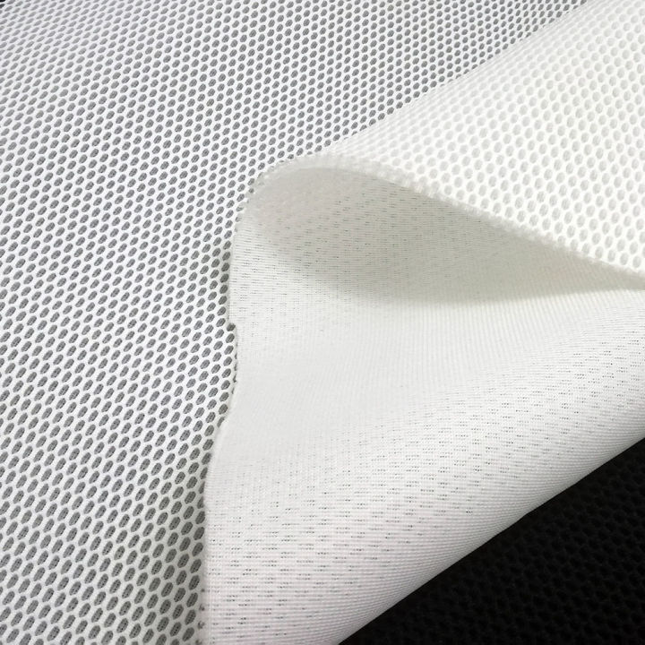 3d-นุ่มสามมิติแซนวิชผ้าตาข่ายออกแบบแฟชั่นสีขาวหกเหลี่ยมชั้นอากาศผ้าสุทธิผ้าจักรเย็บผ้าเครื่องแต่งกายผ้า-tissu
