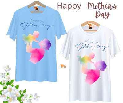 การออกแบบเดิมเสื้อวันแม่ เสื้อยืดวันแม่ เสื้อครอบครัว เสื้อวันแม่สีฟ้า ของขวัญวันแม่ เสื้อทีมวันแม่ เสื้อยืด เสื้อทีม ของฝากแม่ วันแม่S-5XL