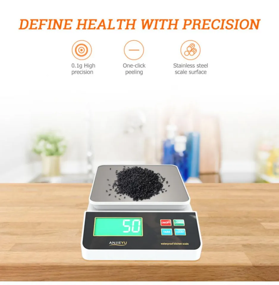 Kitchen Scale Coffee Weighing Fully waterproof 6000G/1G Coffee