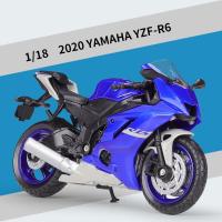 รถของเล่นออโต้ไซค์1:18ของเล่นของเล่นโมเดลรถจักรยานยนต์ YZF-R6รถออโต้ไดคาสท์จากทางวิบาก