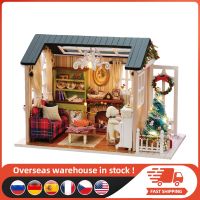 DIY Christmas Miniature Dollhouse Kit Realistic Mini 3D Wooden House Room Craft with Furniture LED Lights Christmas Decoration