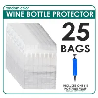 {PYAO Travel Department Store}25 Pcs Iatable Air Column Wrap Cushion Sleeve Packaging Bag Travel Glass Wine Bottle Protector Bag Iatable With Pump