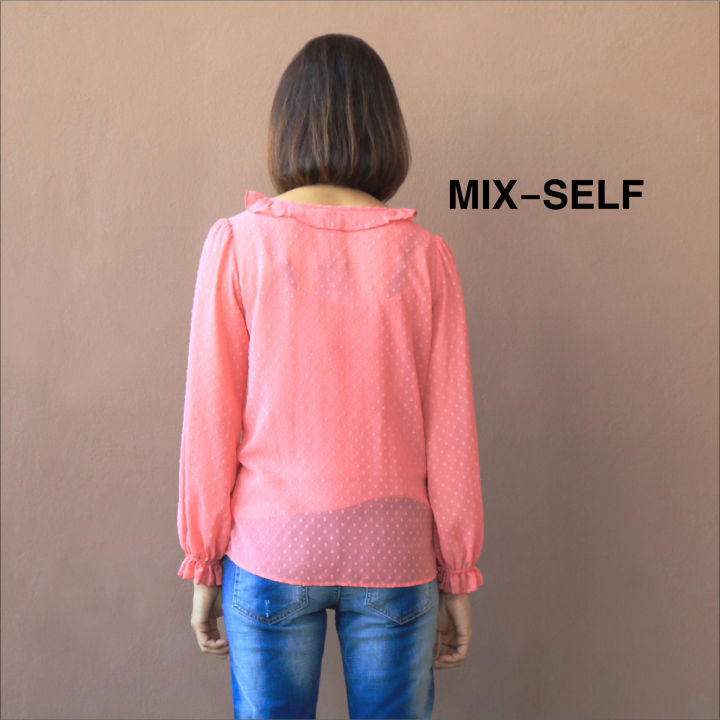 mix-self-เสื้อเบลาส์ปักลายดอกไม้-รุ่น-ib71327