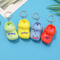 20pcs Mixed Colors 3D Mini 7.5cm EVA Beach Hole Little Croc Shoe Keychain Bag Accessories Keyring Car Handbag Key Chain Charms