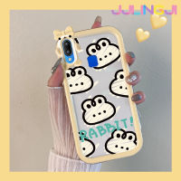 Jjlingji เคสสำหรับ VIVO Y91 Y91i Y95เคสการ์ตูนพวงกุญแจกระต่ายน้อยสีสันสดใสน่ารักน้อยมอนสเตอร์เลนส์กล้องถ่ายรูปแบบนิ่มซิลิโคนเคสใสกันกระแทกแบบใสง่าย