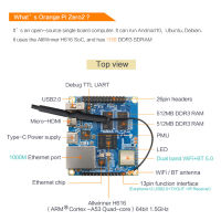 Orange Pi Zero 2 Development Board 1GB RAM Quad-Core BT 5.0 Dual-Band WIFI Open Source บอร์ดเดี่ยวสำหรับ Android 10 Ubuntudebian