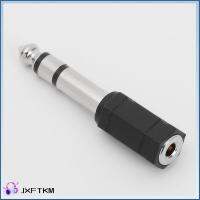 JXFTKM 3.5mm Jack to 6.35mm แบบพกพา ระบบเสียงสเตอริโอ ปลั๊กแปลง ชายกับหญิง ปลั๊กหูฟัง อะแดปเตอร์สายหูฟัง แจ็คไมโครโฟน