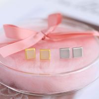 [COD] Qiaoen natural crystal earrings jade geometric 925 square gun