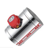 220V 24V 12V Stainless Steel 201 Damper Electric Air Valve Motorized Check Valve for 3/4/5/6/8inch Pipe 80/100/125/150/200/250mm