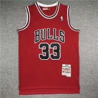 เสื้อเจอร์ซีย์ Nbaลิปเพน Chicago Bulls No. 33 Pippen 95-96ฤดูเรโทรเอ็มเอ็นปักชุดบาสเก็ตบอลสำหรับทั้งหญิงและชายชุดบาสเก็ตบอล