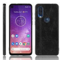 สำหรับMotorola Moto One Visionเคสมือถือกันกระแทกเย็บวัวผิวลายเนื้อPC + PU + TPUฝาครอบโทรศัพท์ป้องกันกรณี