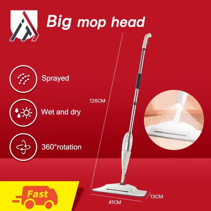 Water spray mop 360 degree rotating flat floor cleaner water tank mop