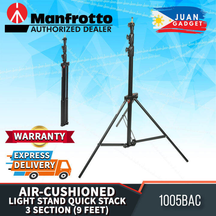 Manfrotto 1005BAC Alu Ranker Air-Cushioned Light Stand Quick Stack 3 ...